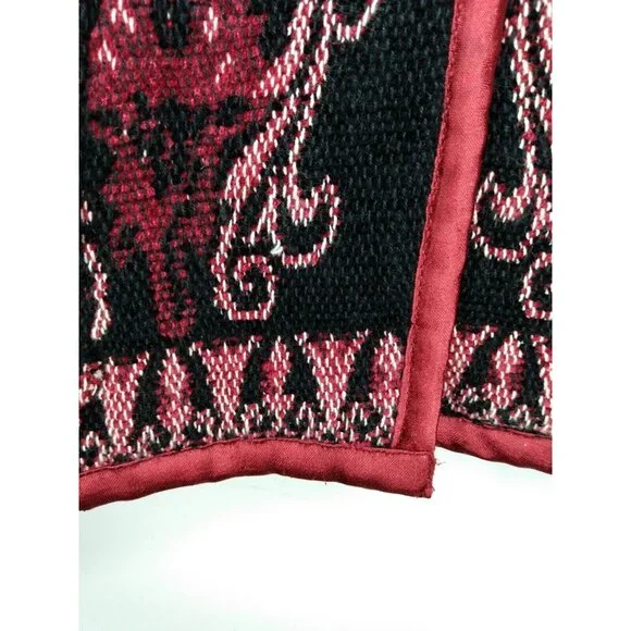 Vtg Flashback Womens Sz M Floral Maroon Tapestry Coat Blazer Cropped Jacket - Picture 3 of 6